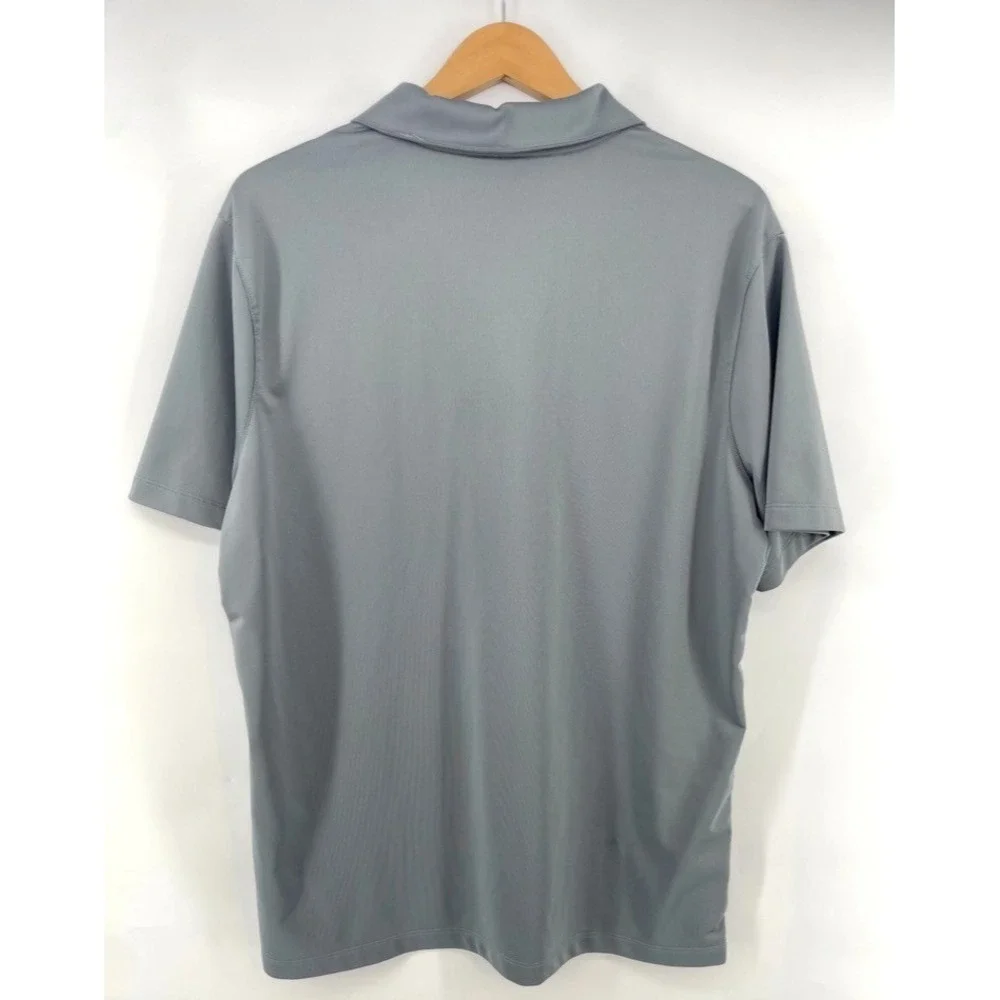 Nike Dri-Fit Polo Shirt Men Size XL Golf Short Sleeve Grey Performance Swoosh